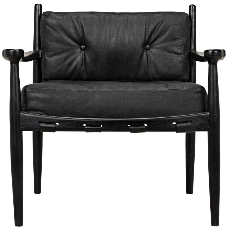 Fogel Wood Black Lounge Chair Accent Chairs LOOMLAN By Noir