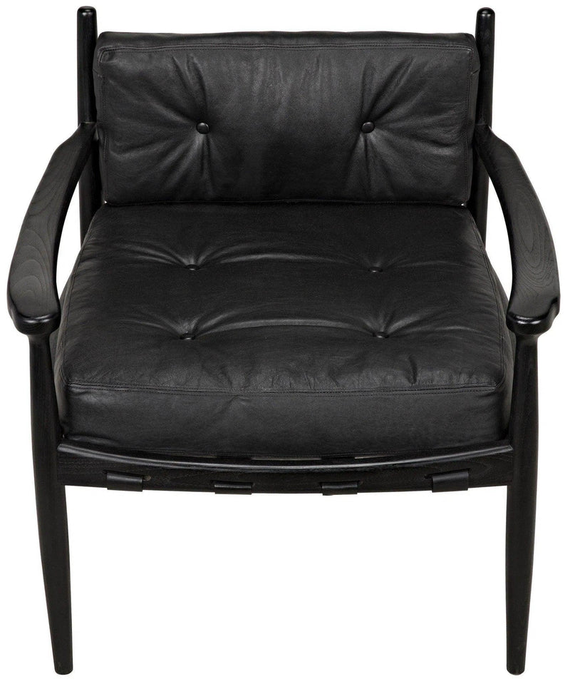 Fogel Wood Black Lounge Chair Accent Chairs LOOMLAN By Noir