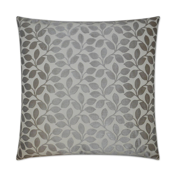 Foliage Platinum Throw Pillow With Insert Throw Pillows LOOMLAN By D.V. Kap