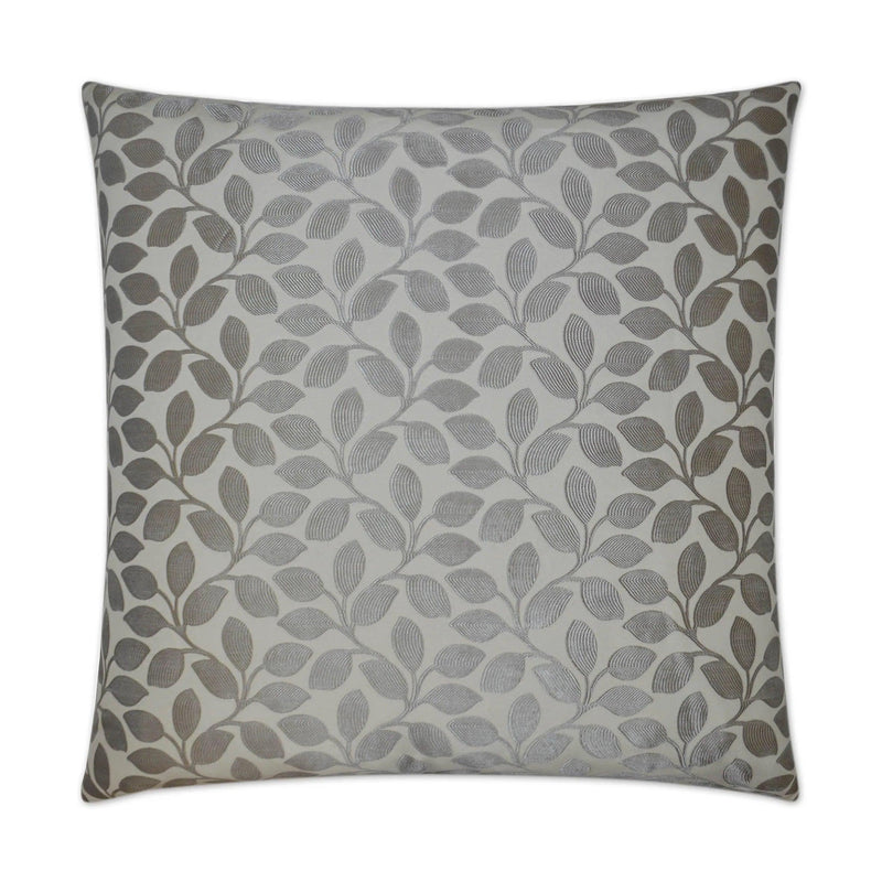 Foliage Platinum Throw Pillow With Insert Throw Pillows LOOMLAN By D.V. Kap