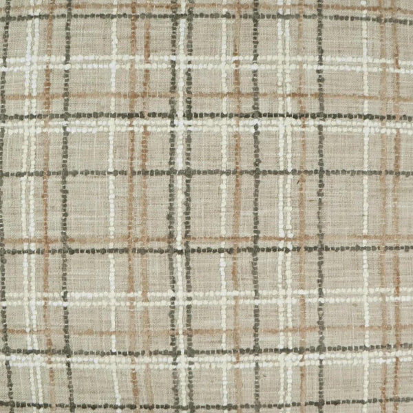 Foothills Plaid Check Tan Taupe Large Throw Pillow With Insert Throw Pillows LOOMLAN By D.V. Kap