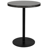 Ford Steel and Marble Tall Round Side Table Side Tables LOOMLAN By Noir