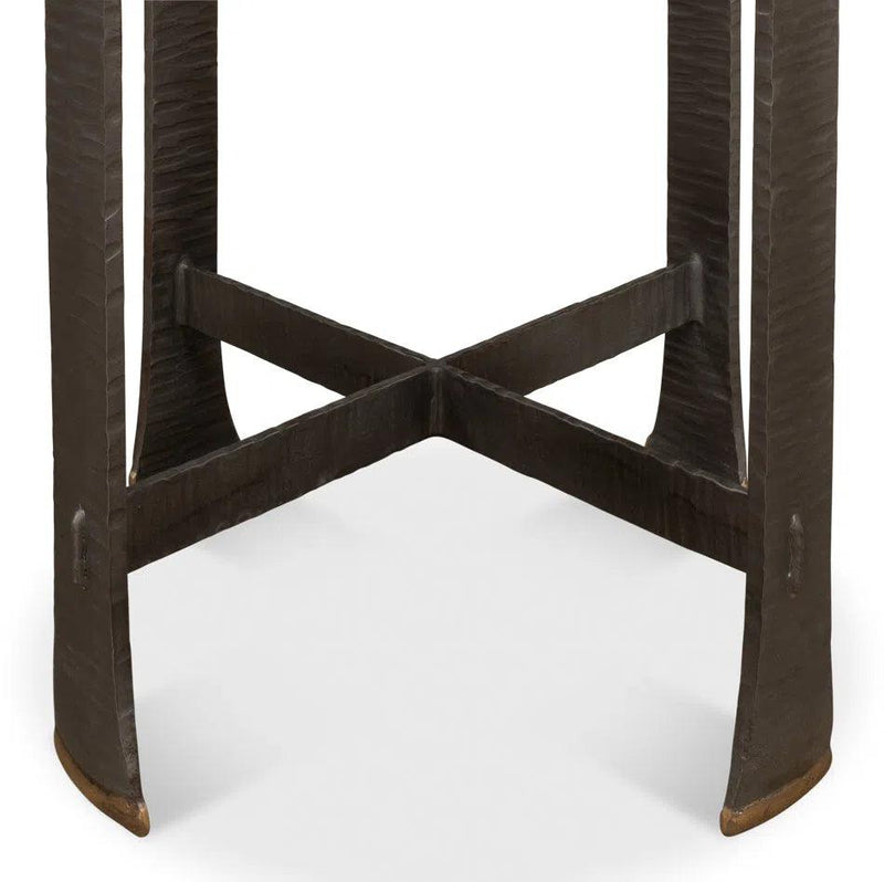 Forged Slats Side Table Grey Moleskin Finish Side Tables LOOMLAN By Sarreid