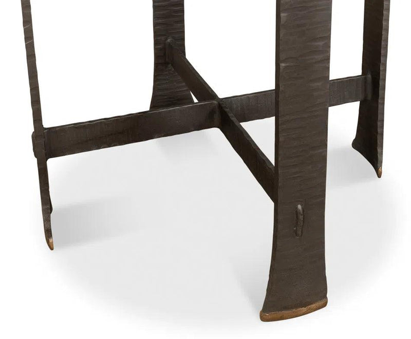 Forged Slats Side Table Grey Moleskin Finish Side Tables LOOMLAN By Sarreid