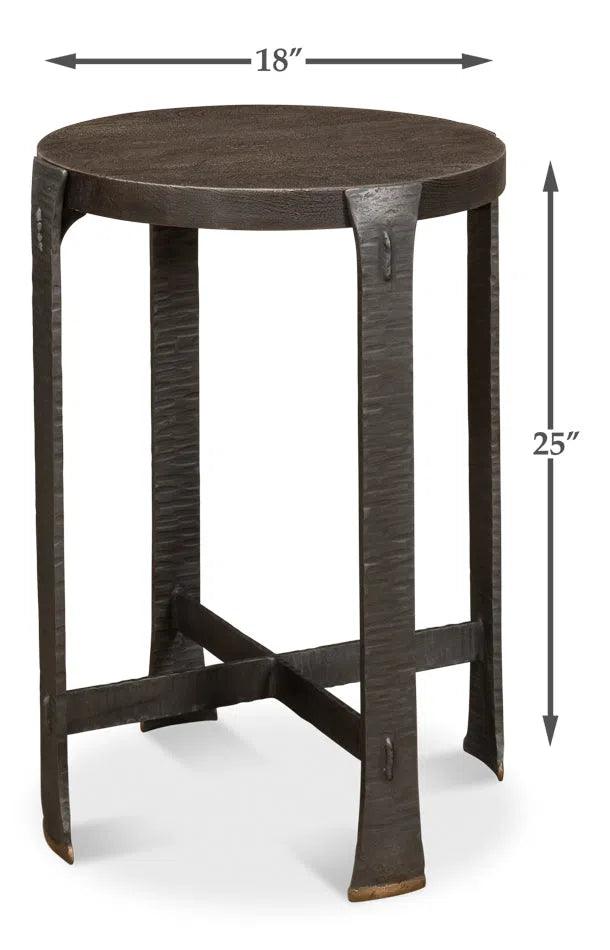 Forged Slats Side Table Grey Moleskin Finish Side Tables LOOMLAN By Sarreid