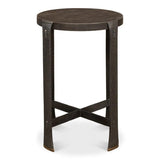 Forged Slats Side Table Grey Moleskin Finish Side Tables LOOMLAN By Sarreid