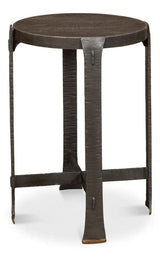 Forged Slats Side Table Grey Moleskin Finish Side Tables LOOMLAN By Sarreid