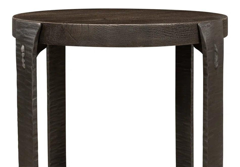 Forged Slats Side Table Grey Moleskin Finish Side Tables LOOMLAN By Sarreid