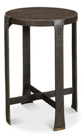 Forged Slats Side Table Grey Moleskin Finish Side Tables LOOMLAN By Sarreid