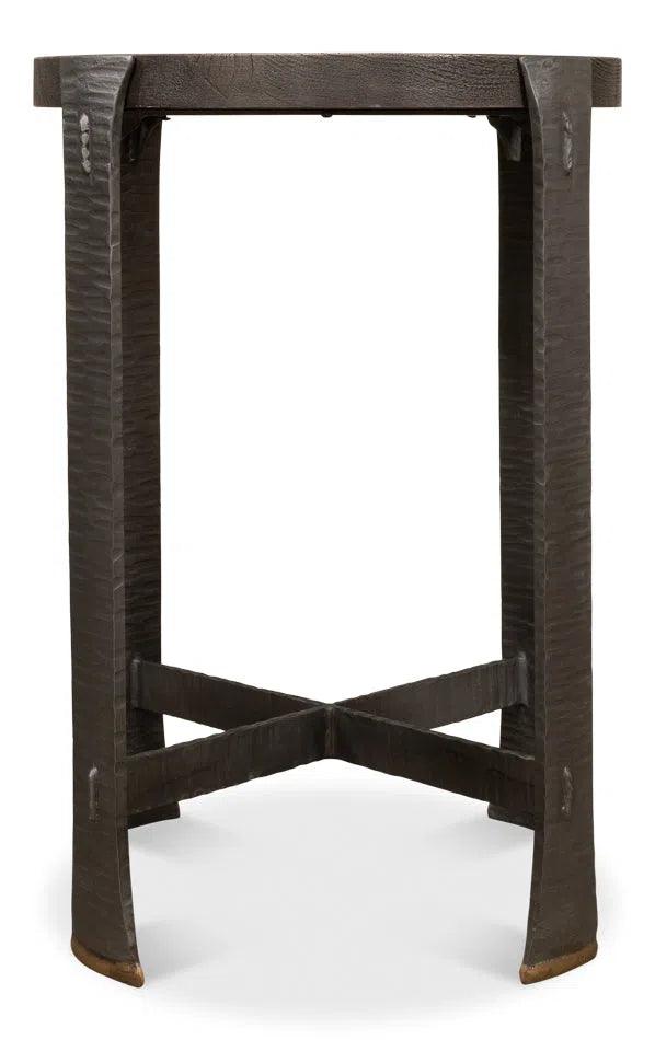 Forged Slats Side Table Grey Moleskin Finish Side Tables LOOMLAN By Sarreid