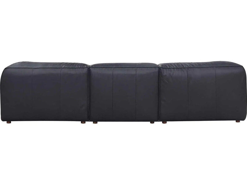 Form Black Leather Convertible Modular Sectional Couch 4PC Lounge Sectional Modular Sofas LOOMLAN By Moe's Home