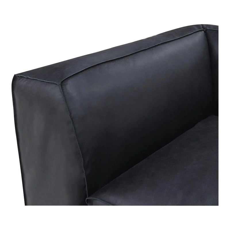 Form Black Leather Corner Chair Modular Component Convertible Leather Sectional Modular Components LOOMLAN By Moe's Home