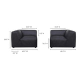 Form Black Leather Corner Chair Modular Component Convertible Leather Sectional Modular Components LOOMLAN By Moe's Home