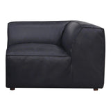 Form Black Leather Corner Chair Modular Component Convertible Leather Sectional Modular Components LOOMLAN By Moe's Home