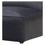 Form Black Leather Slipper Chair Modular Component Convertible Leather Sectional Modular Components LOOMLAN By Moe's Home