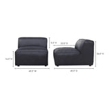 Form Black Leather Slipper Chair Modular Component Convertible Leather Sectional Modular Components LOOMLAN By Moe's Home