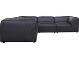 Form Black Modular Leather Sectional Couch 5PC Convertible Leather Sectional Modular Sofas LOOMLAN By Moe's Home