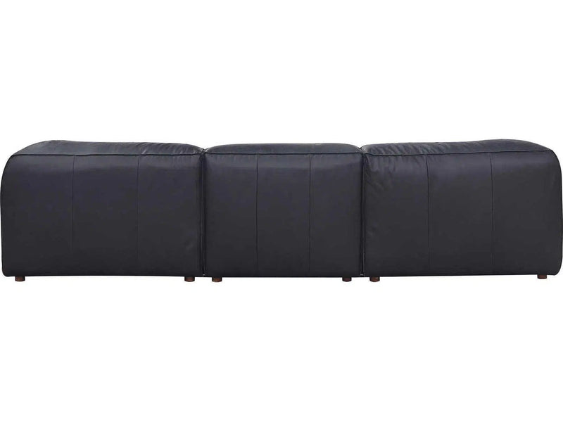 Form Black Modular Leather Sectional Couch 5PC Convertible Leather Sectional Modular Sofas LOOMLAN By Moe's Home