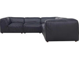 Form Black Modular Leather Sectional Couch 5PC Convertible Leather Sectional Modular Sofas LOOMLAN By Moe's Home