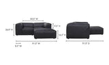 Form Black Modular Sectional Couch 3PC Convertible Modular Sectional With Ottoman Modular Sofas LOOMLAN By Moe's Home