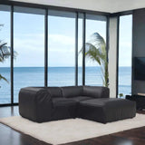 Form Black Modular Sectional Couch 3PC Convertible Modular Sectional With Ottoman Modular Sofas LOOMLAN By Moe's Home