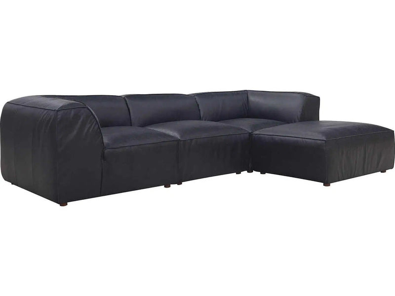 Form Black Modular Sectional Couch 4PC Convertible Modular Sectional With Ottoman Modular Sofas LOOMLAN By Moe's Home