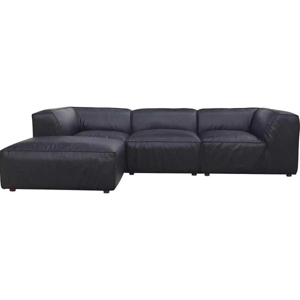 Form Black Modular Sectional Couch 4PC Convertible Modular Sectional With Ottoman Modular Sofas LOOMLAN By Moe's Home