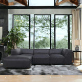 Form Black Modular Sectional Couch 4PC Convertible Modular Sectional With Ottoman Modular Sofas LOOMLAN By Moe's Home