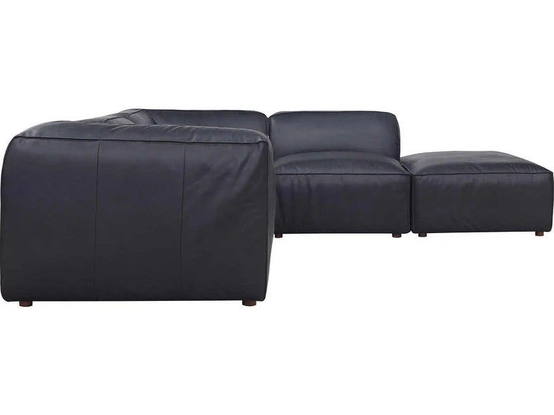 Form Black Modular Sectional Couch 5PC Convertible Leather With Ottoman Modular Sofas LOOMLAN By Moe's Home