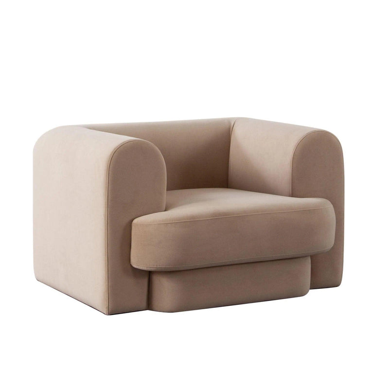 Form Camel Performance Velvet Arm Chair Club Chairs LOOMLAN By Diamond Sofa