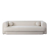 Form Ivory Boucle Fabric Sofa With 2 Accent Pillow Balls Sofas & Loveseats LOOMLAN By Diamond Sofa