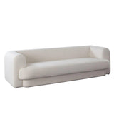 Form Ivory Boucle Fabric Sofa With 2 Accent Pillow Balls Sofas & Loveseats LOOMLAN By Diamond Sofa