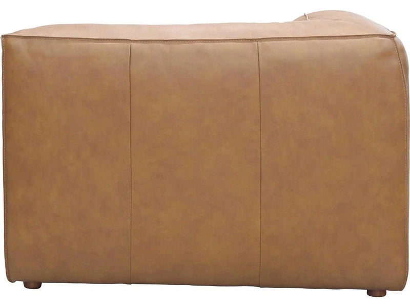 Form Tan Modular Leather Sectional Couch 4PC Convertible Modular Sofas LOOMLAN By Moe's Home