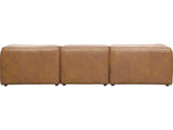 Form Tan Modular Leather Sectional Couch 4PC Convertible Modular Sofas LOOMLAN By Moe's Home