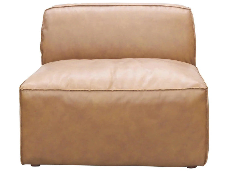 Form Tan Modular Leather Sectional Couch 4PC Convertible Modular Sofas LOOMLAN By Moe's Home