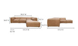 Form Tan Modular Leather Sectional With Ottoman 5PC Convertible Modular Sofas LOOMLAN By Moe's Home