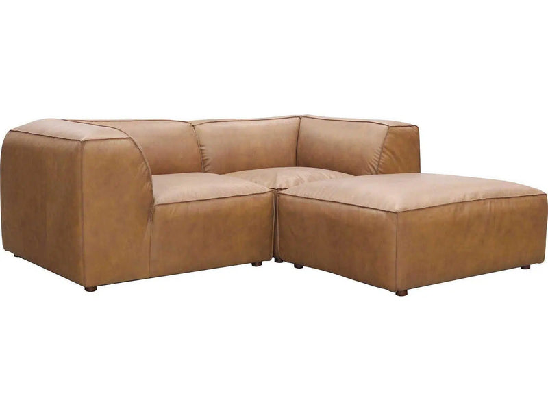 Form Tan Modular Sectional Sofa 3PC Convertible Sectional With Ottoman Modular Sofas LOOMLAN By Moe's Home