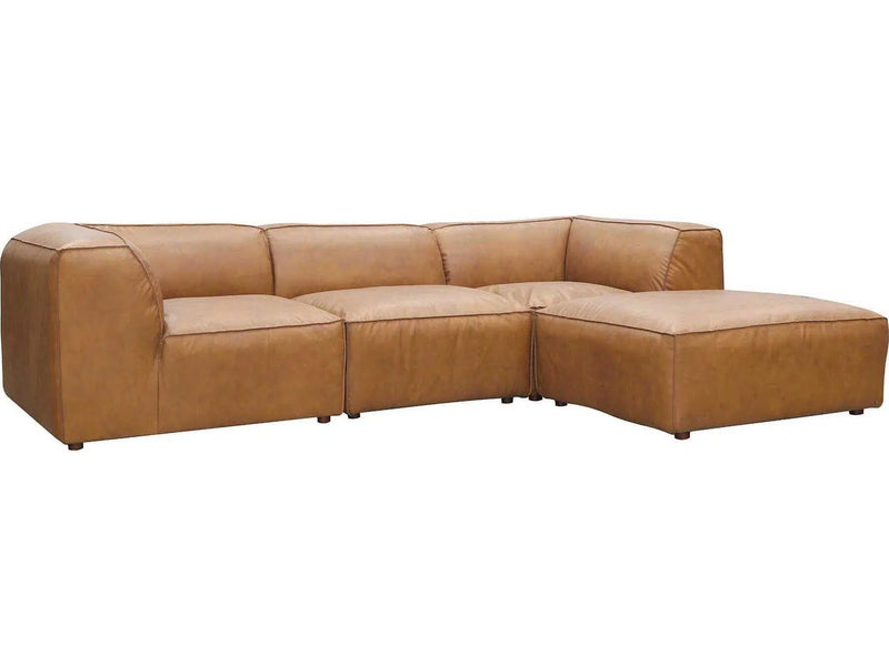 Form Tan Modular Sectional Sofa 4PC Convertible Sectional With Ottoman Modular Sofas LOOMLAN By Moe's Home