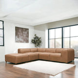 Form Tan Sectional Modular Leather Corner Chair Modular Component Modular Components LOOMLAN By Moe's Home