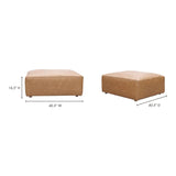 Form Tan Modular Leather Sectional Couch 5PC Convertible Leather Sectional with Ottoman