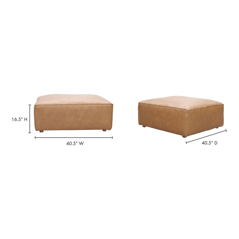 Form Tan Sectional Modular Leather Ottoman Modular Component Modular Components LOOMLAN By Moe's Home