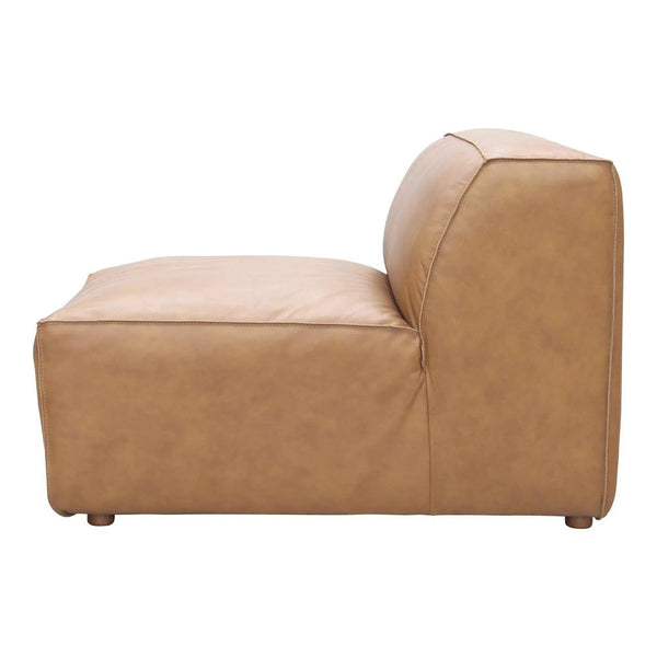 Form Tan Sectional Modular Leather Slipper Chair Modular Component Modular Components LOOMLAN By Moe's Home