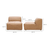 Form Tan Sectional Modular Leather Slipper Chair Modular Component Modular Components LOOMLAN By Moe's Home