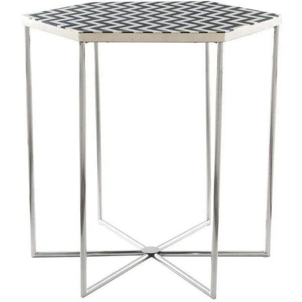 Forma Side Table Black & White Side Tables LOOMLAN By Zuo Modern