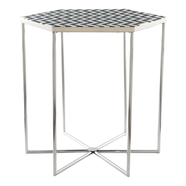 Forma Side Table Black & White Side Tables LOOMLAN By Zuo Modern