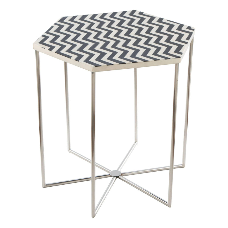 Forma Side Table Black & White Side Tables LOOMLAN By Zuo Modern