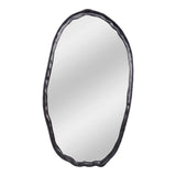 Foundry Aluminum Black Oval Wall Mirror Wall Mirrors LOOMLAN By Moe's Home