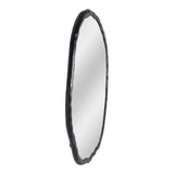 Foundry Aluminum Black Oval Wall Mirror Wall Mirrors LOOMLAN By Moe's Home