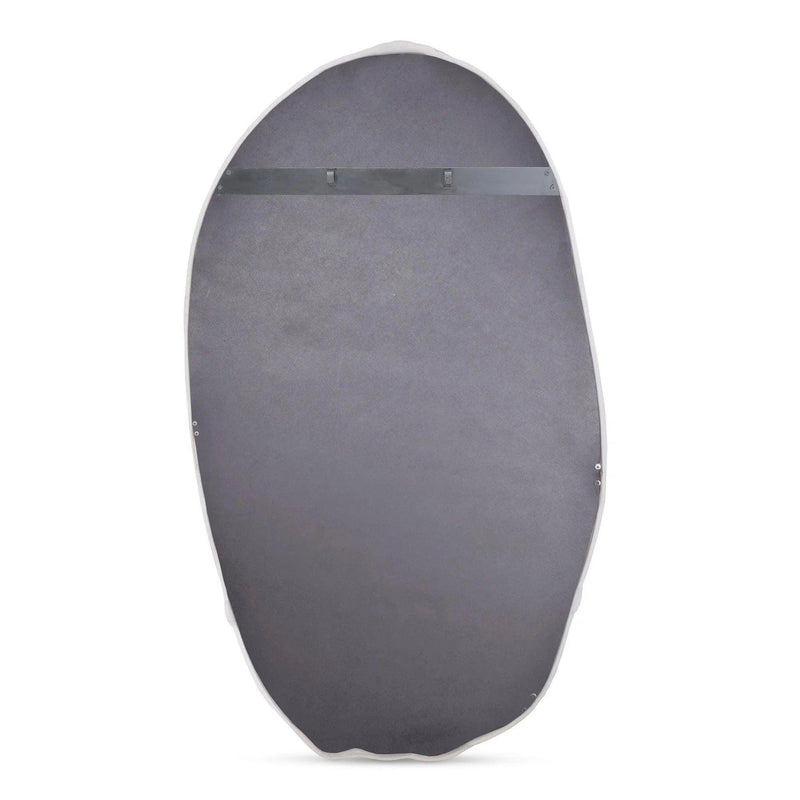 Foundry Aluminum White Oval Wall Mirror Wall Mirrors LOOMLAN By Moe's Home