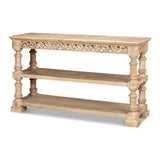 Fowler Carved Console With Shelf Solid Wood Console Tables LOOMLAN By Sarreid